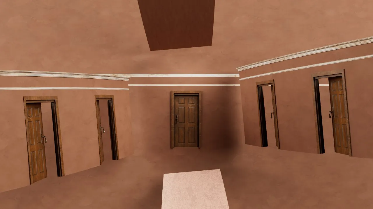 Matt's original hallway mid-build, the ceiling and walls in motion