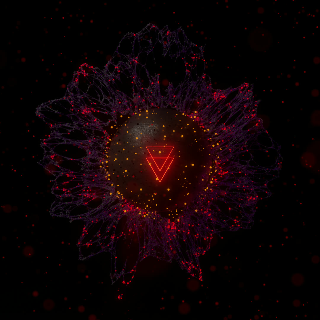 Abstract sphere with particles